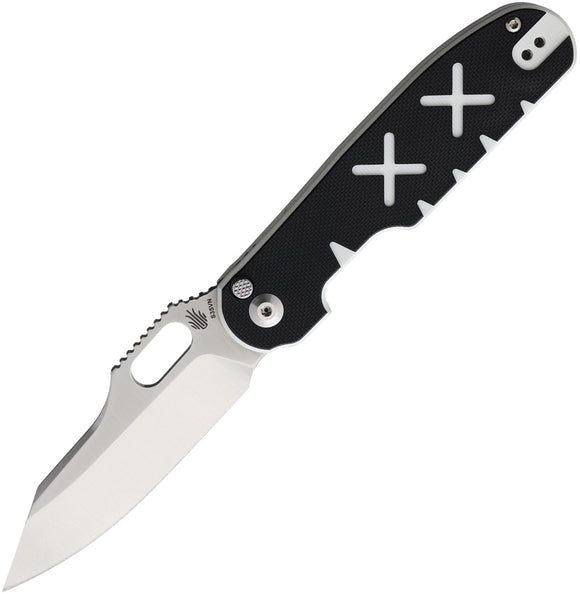 Kizer Cutlery Cormorant Button Lock Black/White G10 Folding S35VN Knife 4562