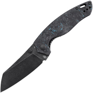 Kizer Cutlery Towser K Linerlock Blue Fatcarbon Folding Black Elmax Knife 4593A2