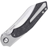 Kizer Cutlery Clairvoyant Button Lock Titanium & CF Folding S35VN Knife 4626A1