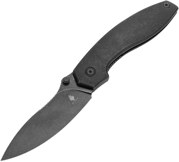 Kizer Cutlery Doberman Linerlock Black Titanium Folding S35VN Knife 4639A1