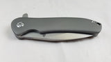 Kizer Hustler Flipper Gray Titanium Framelock Pocket S35VN Folding Knife 5464A1
