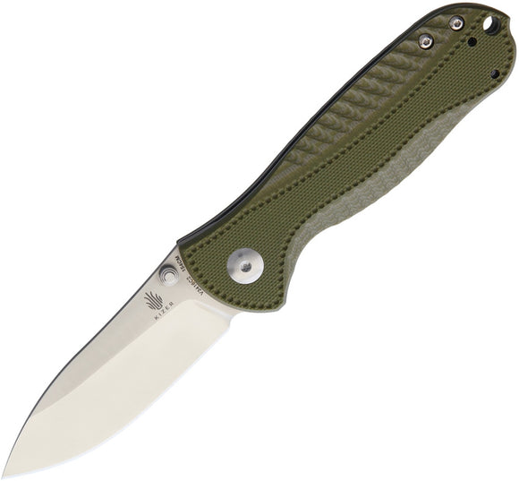 Kizer Cutlery Hunter Linerlock 154CM Green Folding Flipper Knife v3416a2
