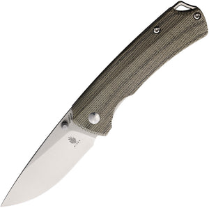 Kizer Cutlery T1 Pocket Knife Linerlock Green Micarta Folding 154CM Blade 3490C1