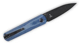 Kizer Cutlery Blue Denim Feist 154cm Front Flipper Black Folding Knife 3499c2