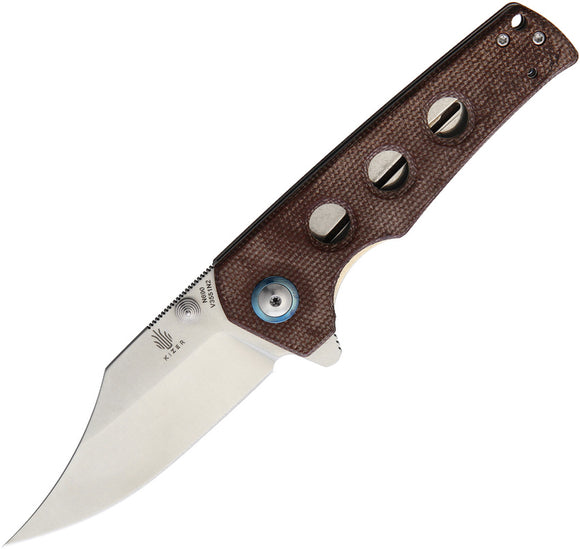 Kizer Cutlery Junges Linerlock Brown Folding Knife 3551n2