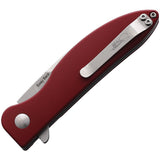 Kizer Cutlery Sway Back Pocket Knife Button Lock Red Micarta Folding N690 3566N4