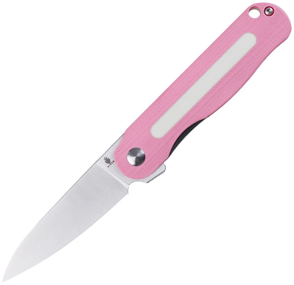 Kizer Cutlery Latt Vind Mini Linerlock Pink/White G10 Folding N690 Knife 3567N3
