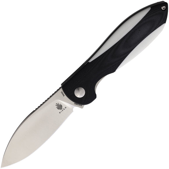 Kizer Cutlery Infinity Linerlock Black/White Folding Bohler N690 Knife 3579N2