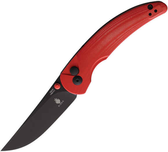 Kizer Cutlery Chili Pepper Pocket Knife Button Lock Red G10 Folding 154CM 3601C1