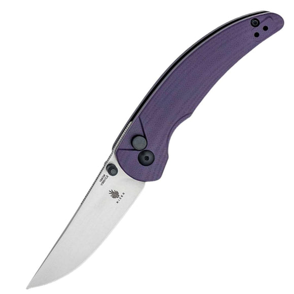 Kizer Cutlery Chili Pepper Pocket Knife Button Lock Purple G10 Folding 154CM V3601C2