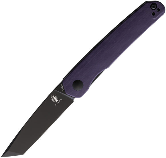 Kizer Cutlery SS1 Linerlock Purple G10 Folding 154CM Tanto Pocket Knife 3603C1