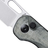 Kizer Cutlery HIC-CUP Green Micarta Button Lock 154cm Folding Knife 3606c1
