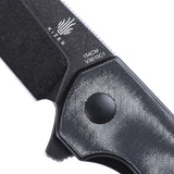 Kizer Cutlery LP Black Micarta Linerlock 154cm Reverse Tanto Folding Knife 3610c1