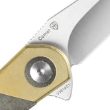 Kizer Cutlery Comet Knife Linerlock Brass & Green Micarta Folding 154CM 3614C1