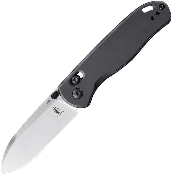 Kizer Cutlery Drop Bear Clutch Lock Gray Aluminum Folding 154CM Knife V3619C1