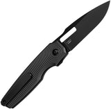 Kizer Cutlery Dogfish Button Lock Black Aluminum Folding 154CM Pocket Knife V3640C1