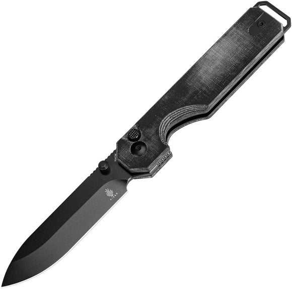 Kizer Cutlery KUH Button Lock Black Micarta Folding 154CM Pocket Knife V3649C1