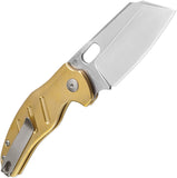 Kizer Cutlery C01C Sheepdog Button Lock Brass Folding CPM-3V Pocket Knife V4488BC2