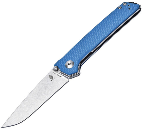 Kizer Cutlery Domin Blue G10 VG-10 Stainless Drop Pt Folding Knife V4516A3
