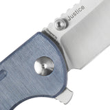 Kizer Cutlery Justice Pocket Knife Linerlock Blue Micarta Folding N690 4543N3