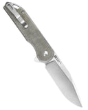 Kizer Cutlery Assassin XL Knife Button Lock Green Micarta Folding 154CM 4549C1