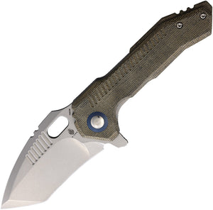 Kizer Cutlery Mini Paragon Linerlock Green Micarta Folding 154CM Knife V4600C1