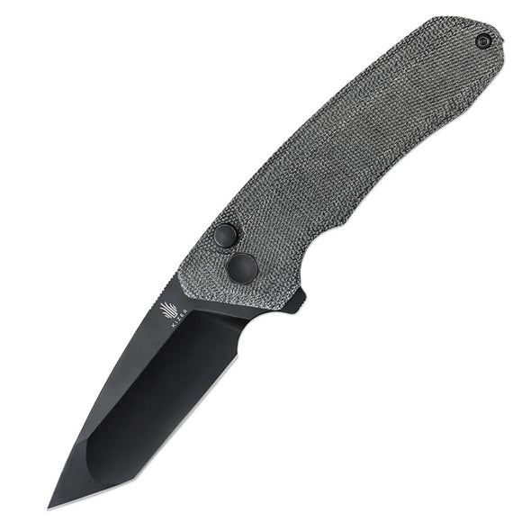 Kizer Cutlery Mad Tanto Button Lock Black Micarta Folding 154CM Knife V4602C1
