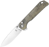 Kizer Cutlery Begleiter XL Button Lock Green Micarta Folding 154CM Knife 5458C2