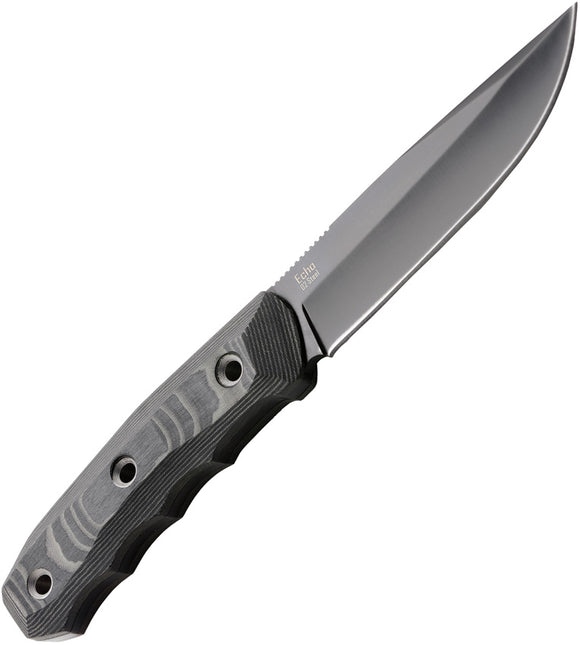 Kizlyar Echo Gray Micarta Black Titanium D2 Steel Fixed Knife w/ Sheath 0062