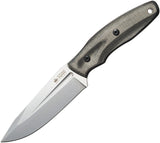 Kizlyar City Hunter AUS-8 Black Canvas Micarta Fixed Knife w/ Belt Sheath 0071