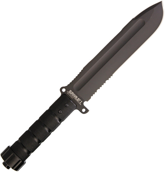 Kizlyar Survivalist Z D2 Black TiNi D2 Tool Steel Fixed Knife w/ Sheath 0077