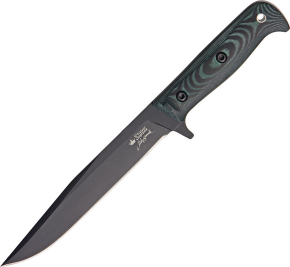 Kizlyar Intruder Black & Green Micarta Handle 440C Fixed Knife w/ Sheath 0085