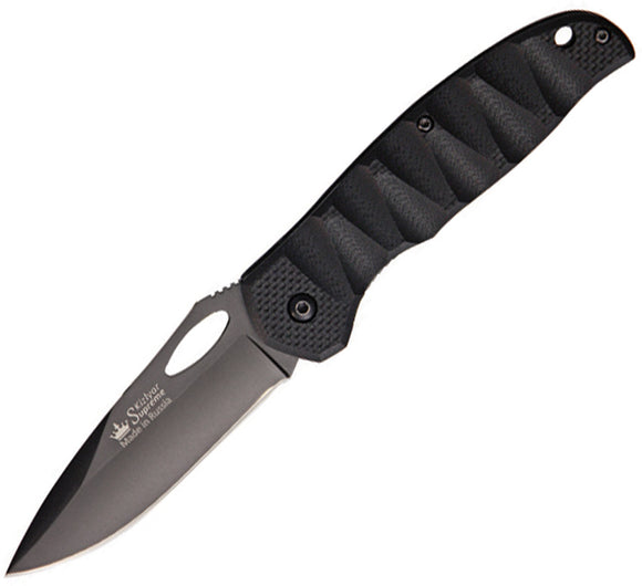 Kizlyar Hero Linerlock Black G10 Handle TiNi 440C Stainless Folding Knife 0117