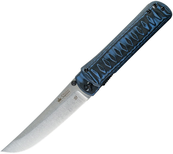 Kizlyar Whisper Linerlock Black & Blue G10 Bohler M390 Folding Knife 0120