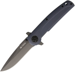 Kizlyar Biker Linerlock Titanium Blue G10 Handle D2 Steel Folding Knife 0144