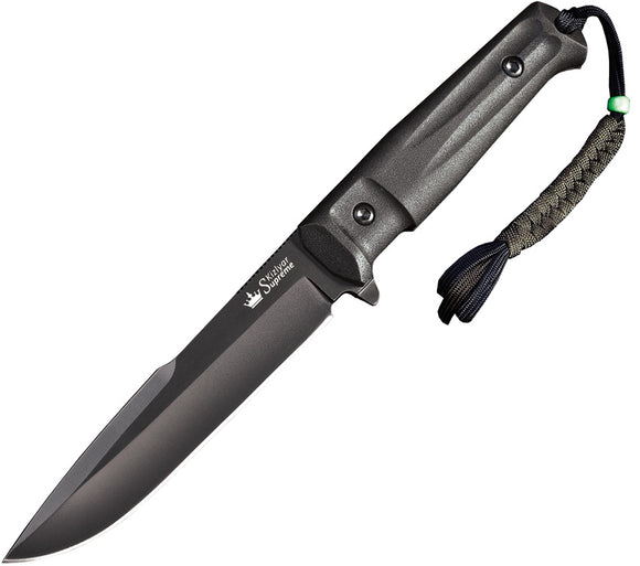 Kizlyar Delta Tacical Echelon Black Titanium AUS-8 Fixed Knife w/ Sheath 0206