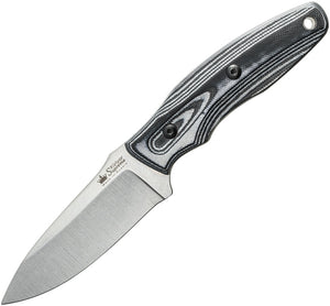Kizlyar 8" Urban Niolox Satin G10 Black & Gray Handle Fixed Knife w/ Sheath 0232