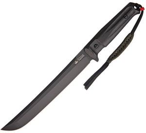 Kizlyar 14" Sensei AUS-8 Stainless Black TiNi Fixed Knife w/ Belt Sheath 0237