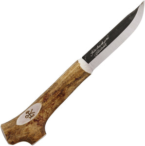 Kellam Large Saami Reindeer Carbon Steel Fixed Blade Knife w/ Sheath 1004