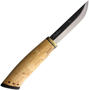 Kellam Wolf Howl 9" Arctic Curly Birch Fixe Blade Knife + Leather Sheath 019w
