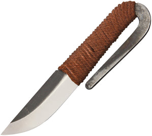 Kellam Mini Sisal Wrapped Carbon Steel Fixed Blade Neck Knife w/ Sheath HM391