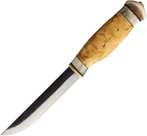 Kellam Tundra 9.5" Whittler Reindeer antler & Curly Birch Fixed Blade Knife 23v13