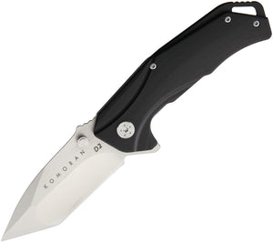 Komoran Linerlock Black Micarta Handle D2 Tool Steel Tanto Folding Knife 017