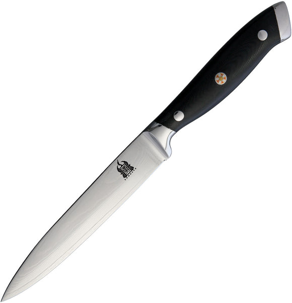Komoran Kitchen Utility Black Handle Fixed Blade Knife 031