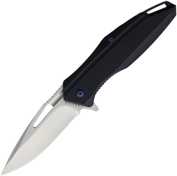Komoran Linerlock Black G10 & Satin Finish Folding Knife 032