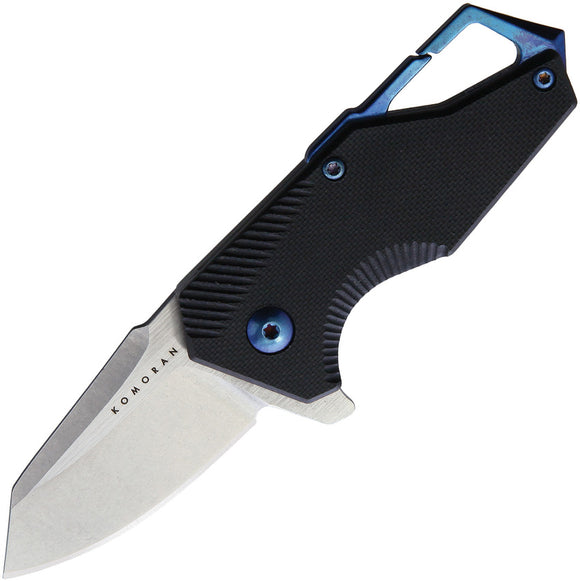 Komoran  Black G10 + Stainless Framelock Folding Knife