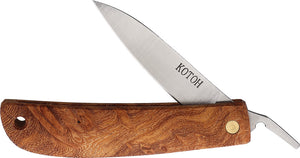 Kotoh Knives Burma Padouk Wood Folding D2 Stainless Steel Pocket Knife 422460