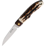 Kotoh Knives Black & White Stag Folding D2 Stainless Steel Pocket Knife 422521