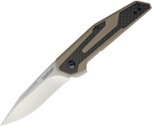 Kershaw Anso Fraxion SW Carbon Fiber Tan G10 Linerlock Folding Knife 1160TAN