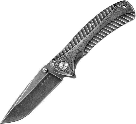 Kershaw Starter Framelock Folding Knife Assist Open Blackwash Flipper - 1301BW